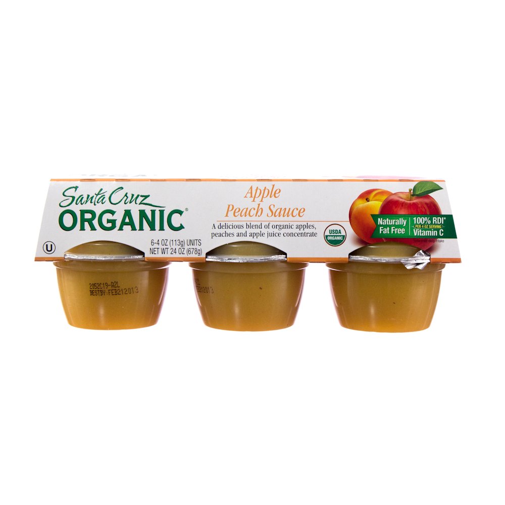 Santa Cruz Organic Apple Peach Sauce, 4 Ounce - 6 Count (Pack of 6)
