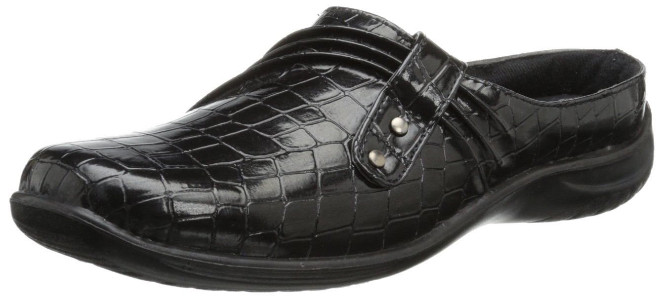 Easy Street Women's Holly Mule,Black Patent Croco,6 WW US : Amazon