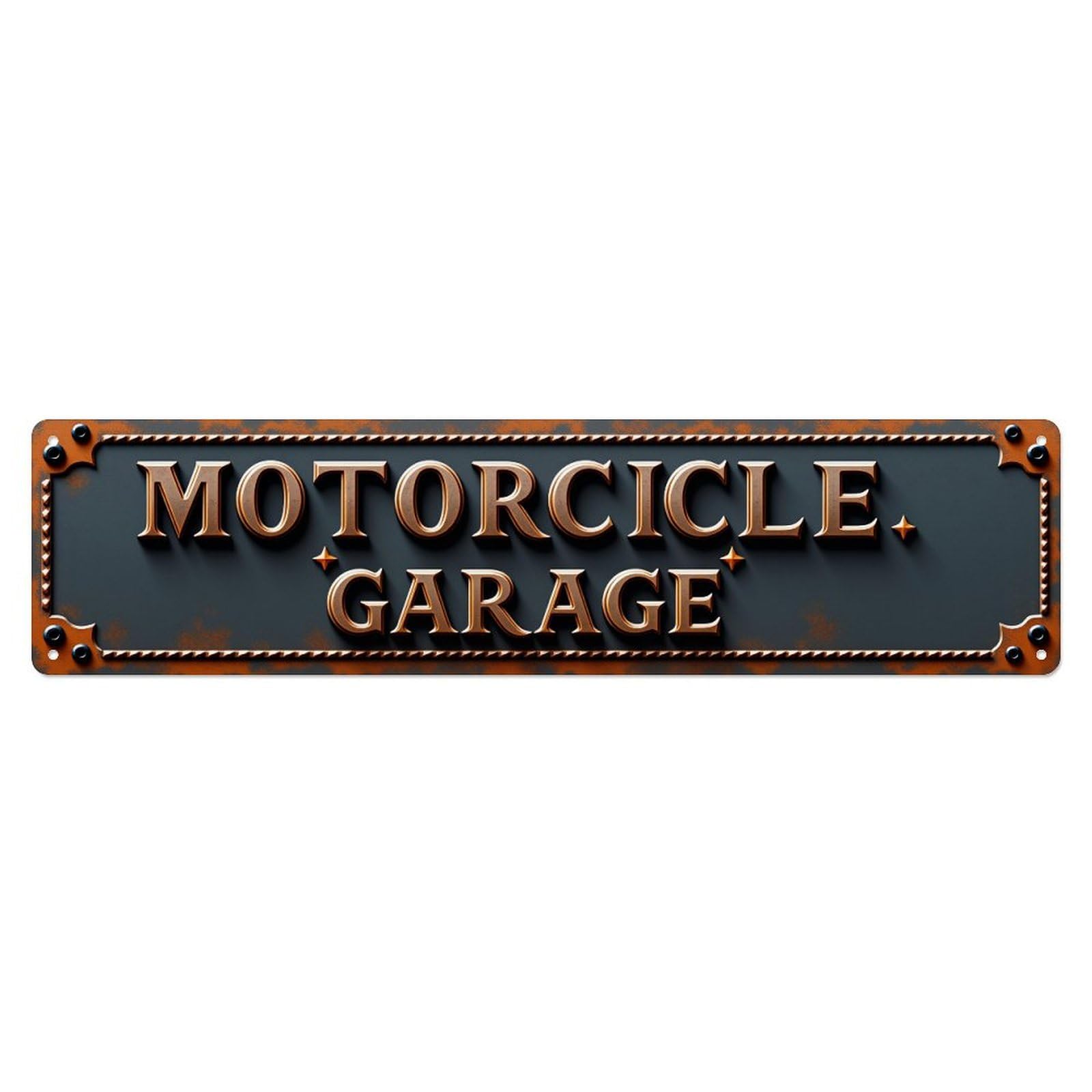 Motorcycle Garage Sign Pattern_1 Tin Sign Vintage Metal Poster Retro Bar, Home, Man Cave, Kitchen, Laundry Room Wall Art Decor Gift 4x16 Inch