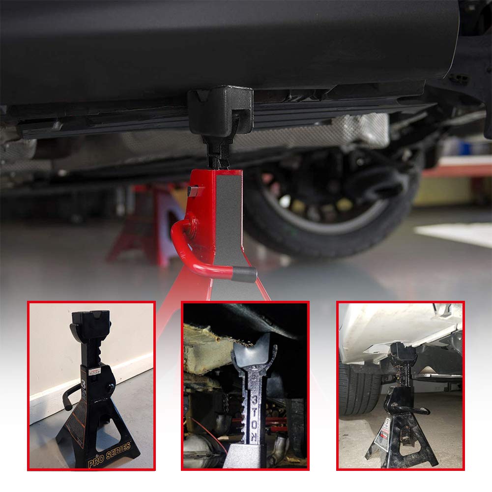 YIXISI 2 PCS Rubber Jack Pad Adapter for for Jack Stand, Universal Rubber Slotted Frame Rail Pinch Weld Protector — view 6