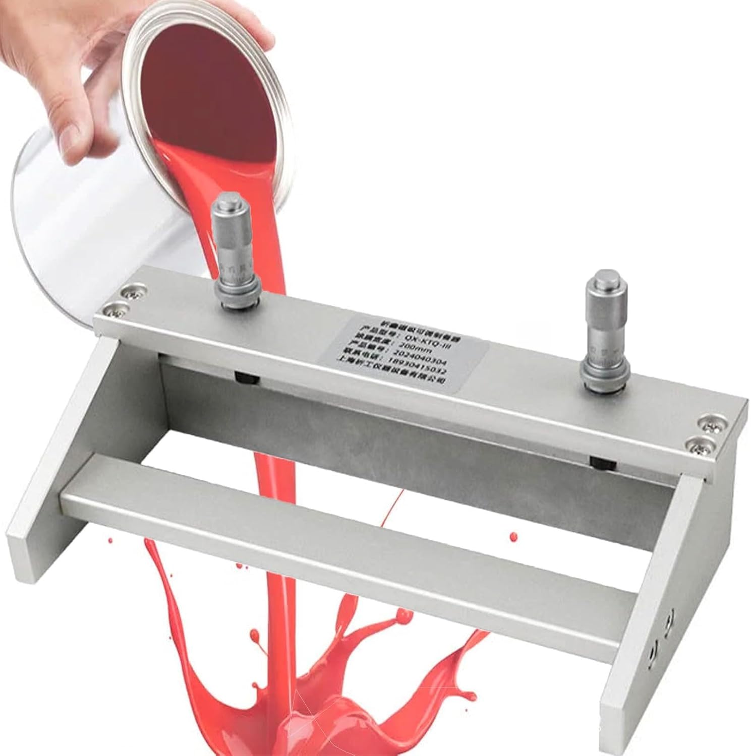 Adjustable Film Coating Applicator, 0-3500μm Thickness Adjustable, with Stainless Steel Scraper, High Precision Wet Film Preparation Device, Lab Doctor Blade Coating Machine, For Printing, Paint