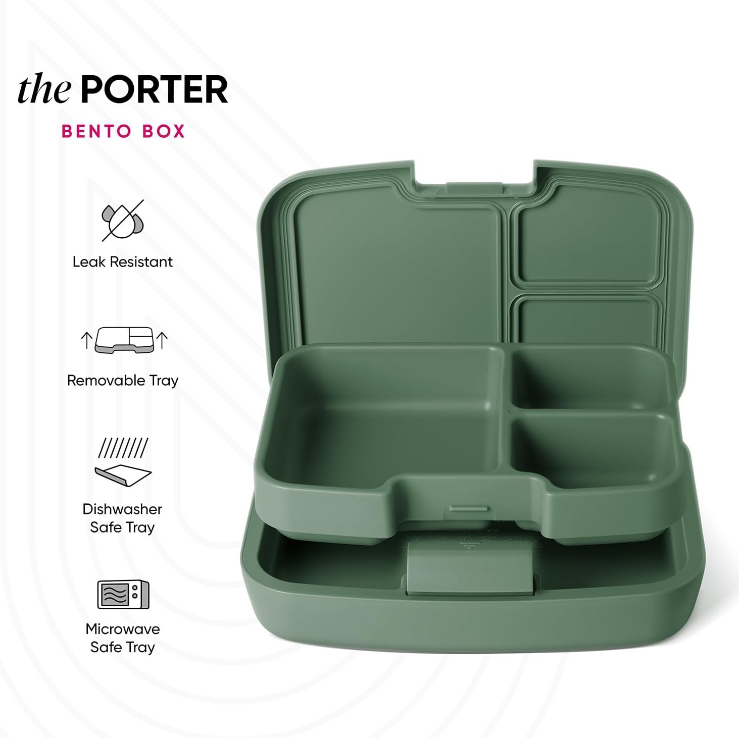 Simple Modern Porter Bento Lunch Box | BPA Free, Leak-Resistant, Dishwasher Safe | Lunch Container for Girls, Boys, Toddlers, Kids, Adults | 3 Compartments, 80s Mix