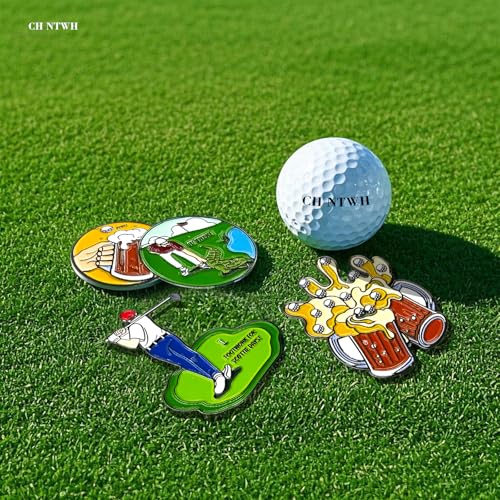 Funny Golf Ball Marker Magnetic Hat Clip for Putting Green - Premium Golf Accessories and Gift - Enhance Golfing Experience - 4 Markers with 2 Hat Clips - Image 5