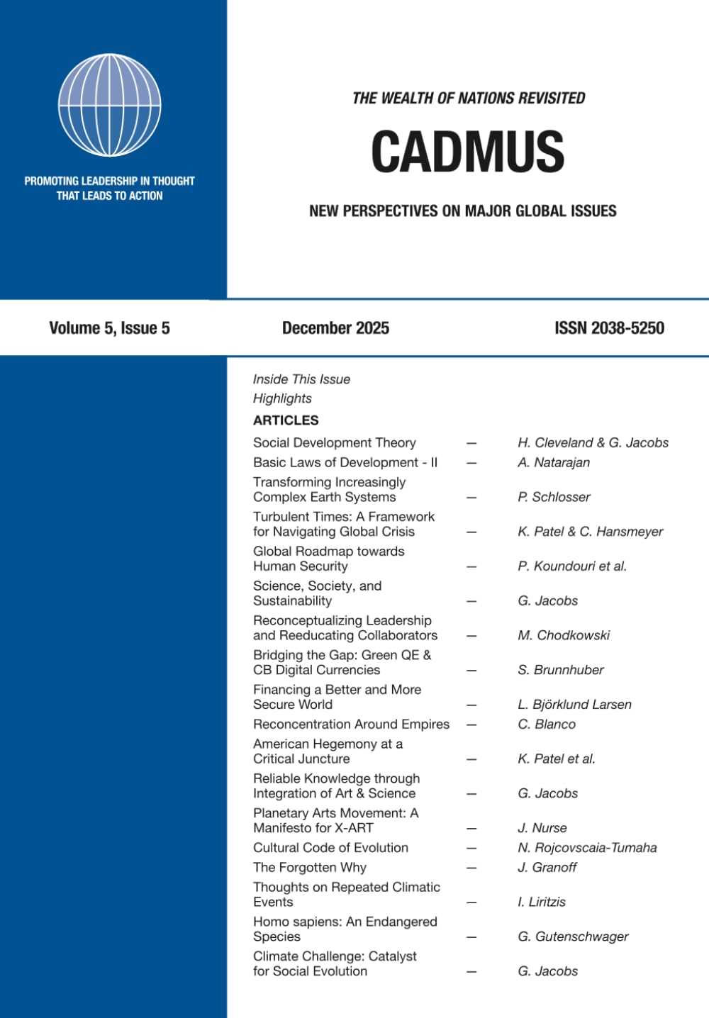 CADMUS Volume 5, Issue 5, December 2025