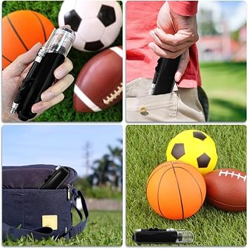 Xspring Ball Pump, Mini Handheld Air Pump, Needle Portable Two Way Blow Molding System, Hand Pump For Basketball, Football, Volleyball and Other Inflatable Equipment