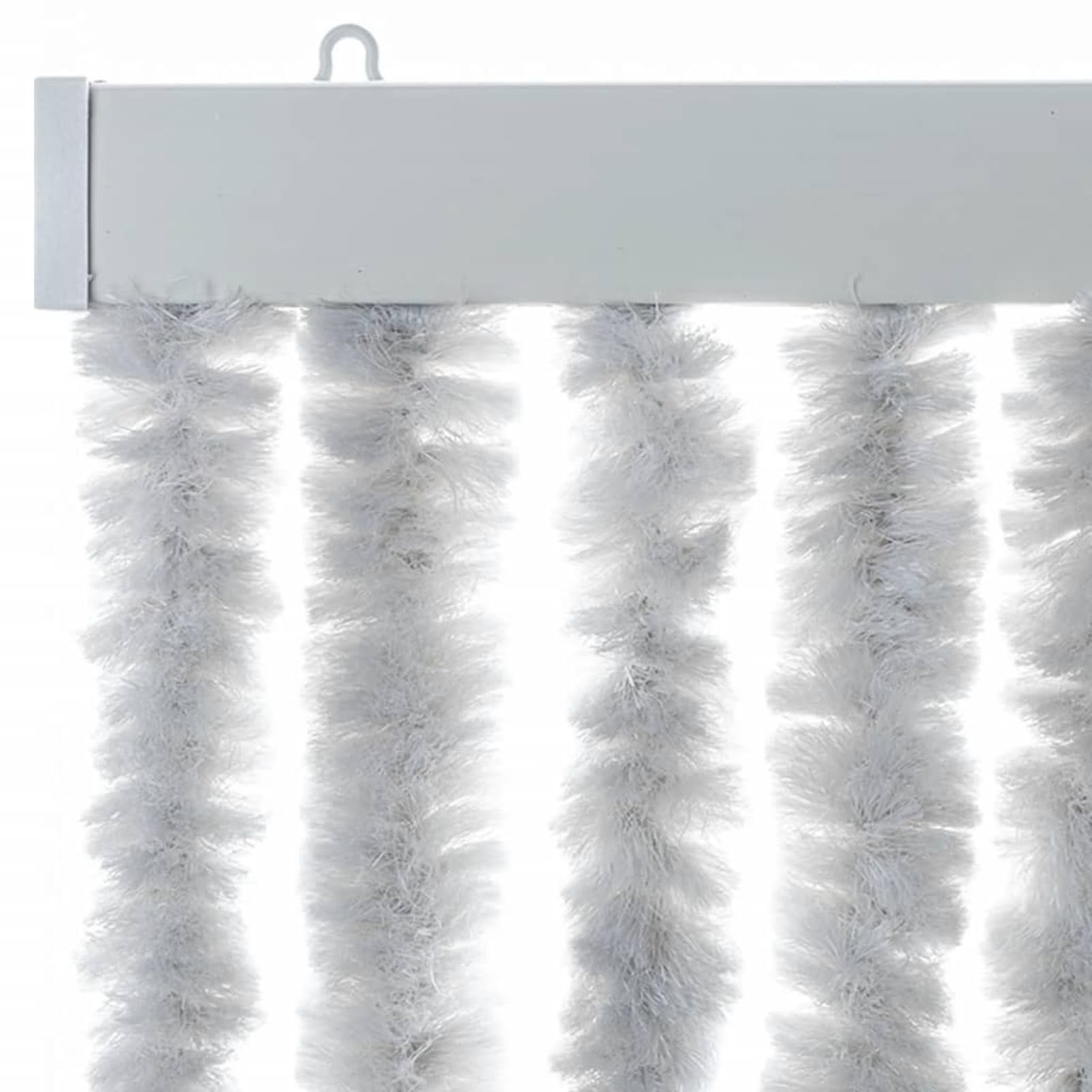 Tenda Antimosche Grigia 90x200 cm in Ciniglia,Tenda Antimosche per Finestre e Porte Leggera Resistente all'Acqua Silenziosa Zanzariera Antiisetti-377348
