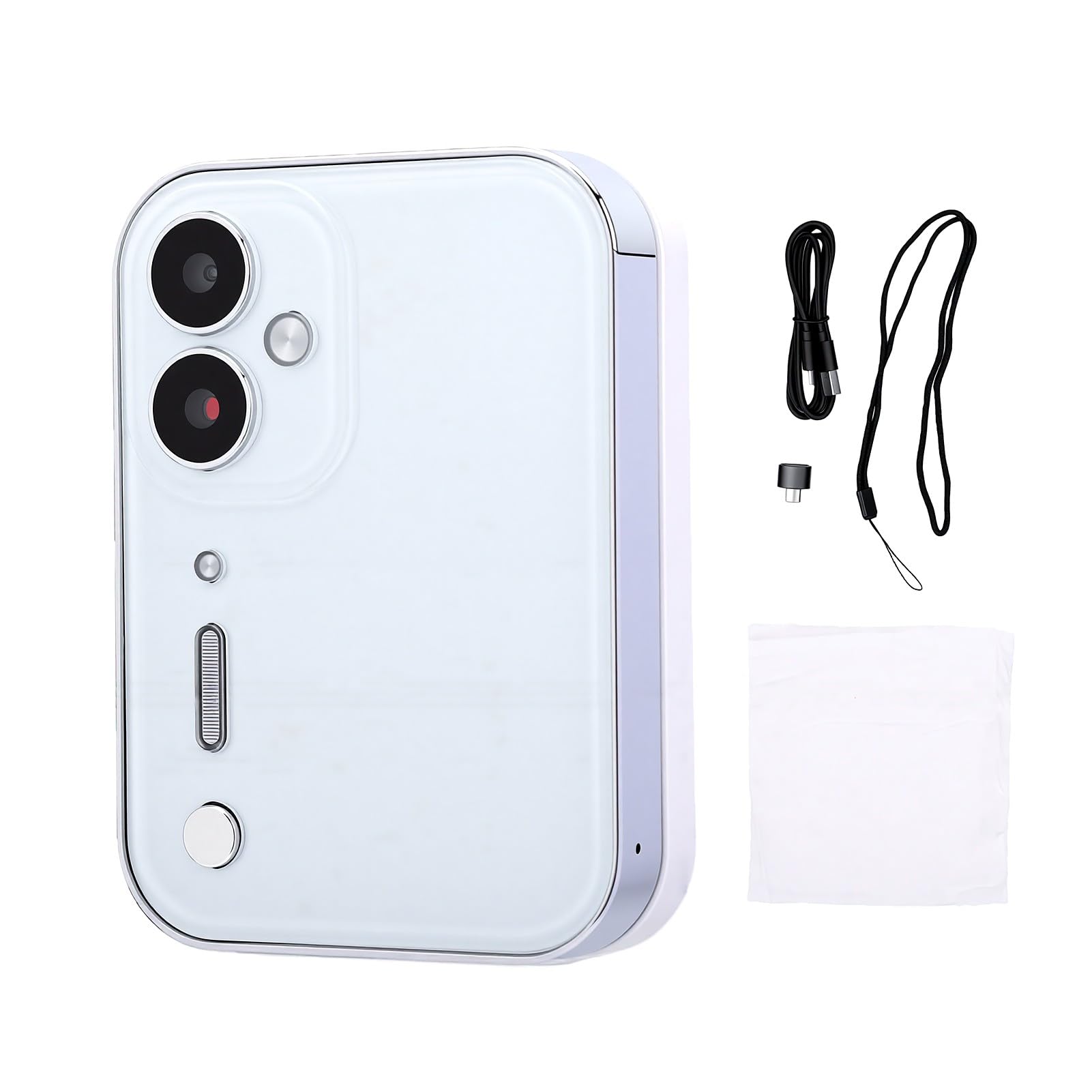 LICAEVEY 4K-Digitalmusikkamera, 64MP CCD-Kamera (White) | 3-Zoll-180-Flip-Touchscreen mit 3600-mAh-Akku, OTG-Anschluss für Selfie-Beauty-Modus und Unterhaltung