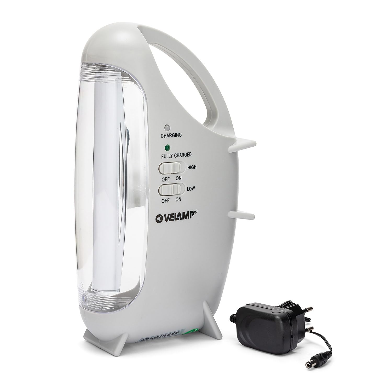 VELAMP IR160EVO - Lampada di Emergenza Portatile Ricaricabile, LED, Super Luminosa (320 lumen), con Caricabatteria Esterno, Sicura, Leggera e Compatta