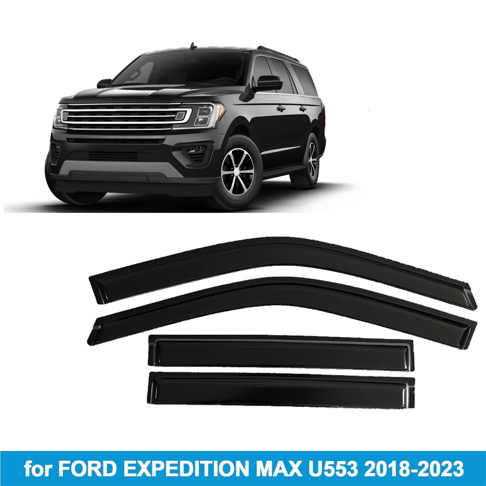 Osłony okienne osłona przeciwsłoneczna pasuje do Ford Expedition MAX U553 2018-2023. Boczna osłona przeciwdeszczowa