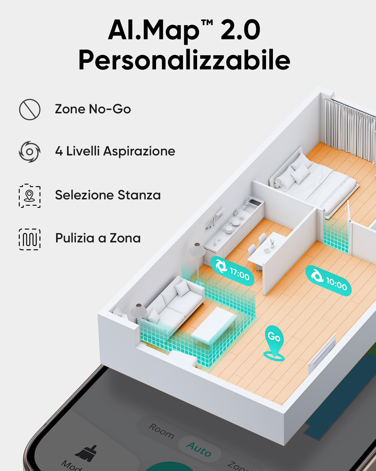 eufy Aspirateur robot L60 avec fonction vadrouille, puissance d'aspiration ultra forte de 5.000Pa, navigation laser iPath, pour un nettoyage complet des sols, idéal pour les cheveux et les sols durs