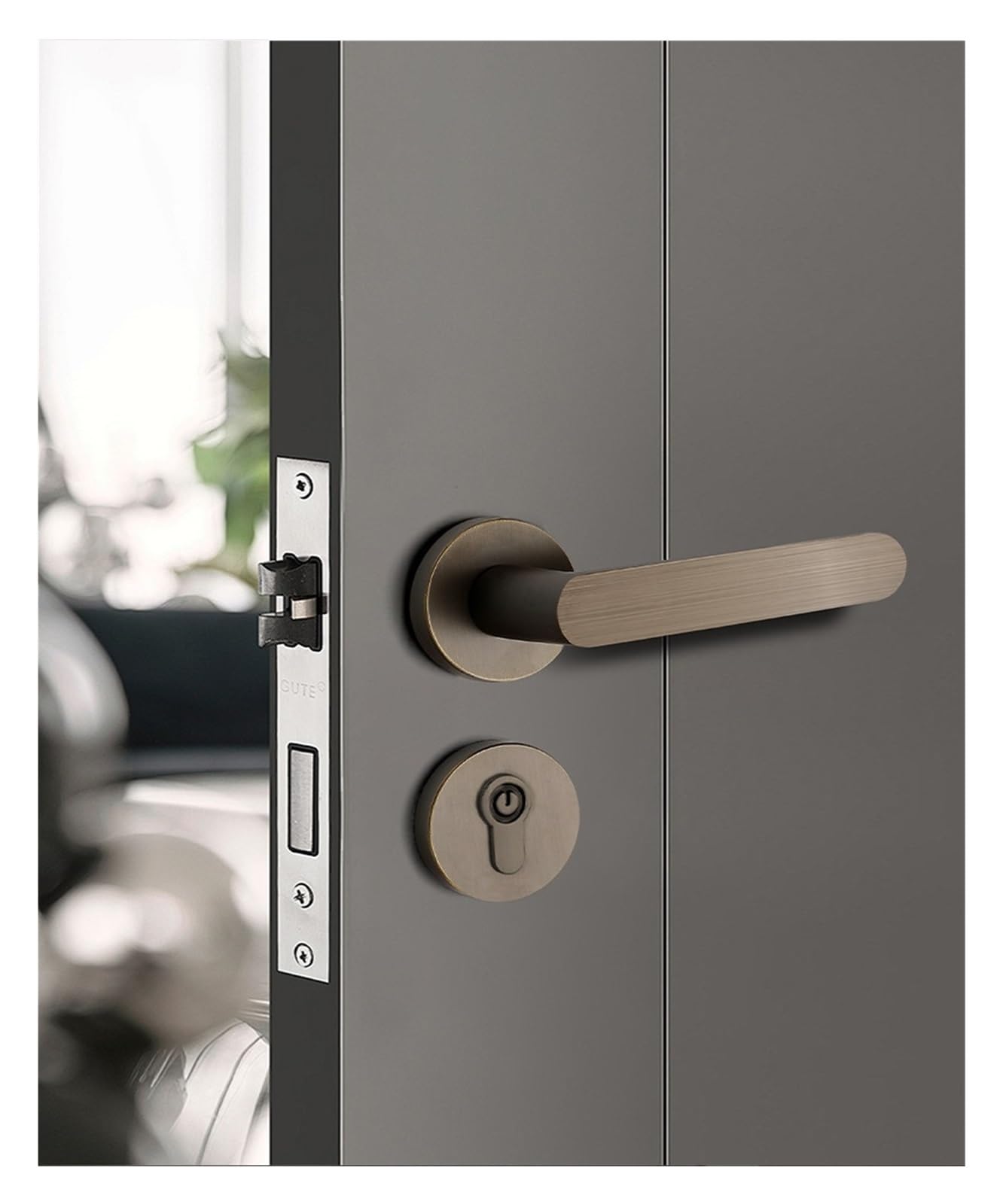 Serrure de porte chinoise rétro laiton chambre modèle 72F012