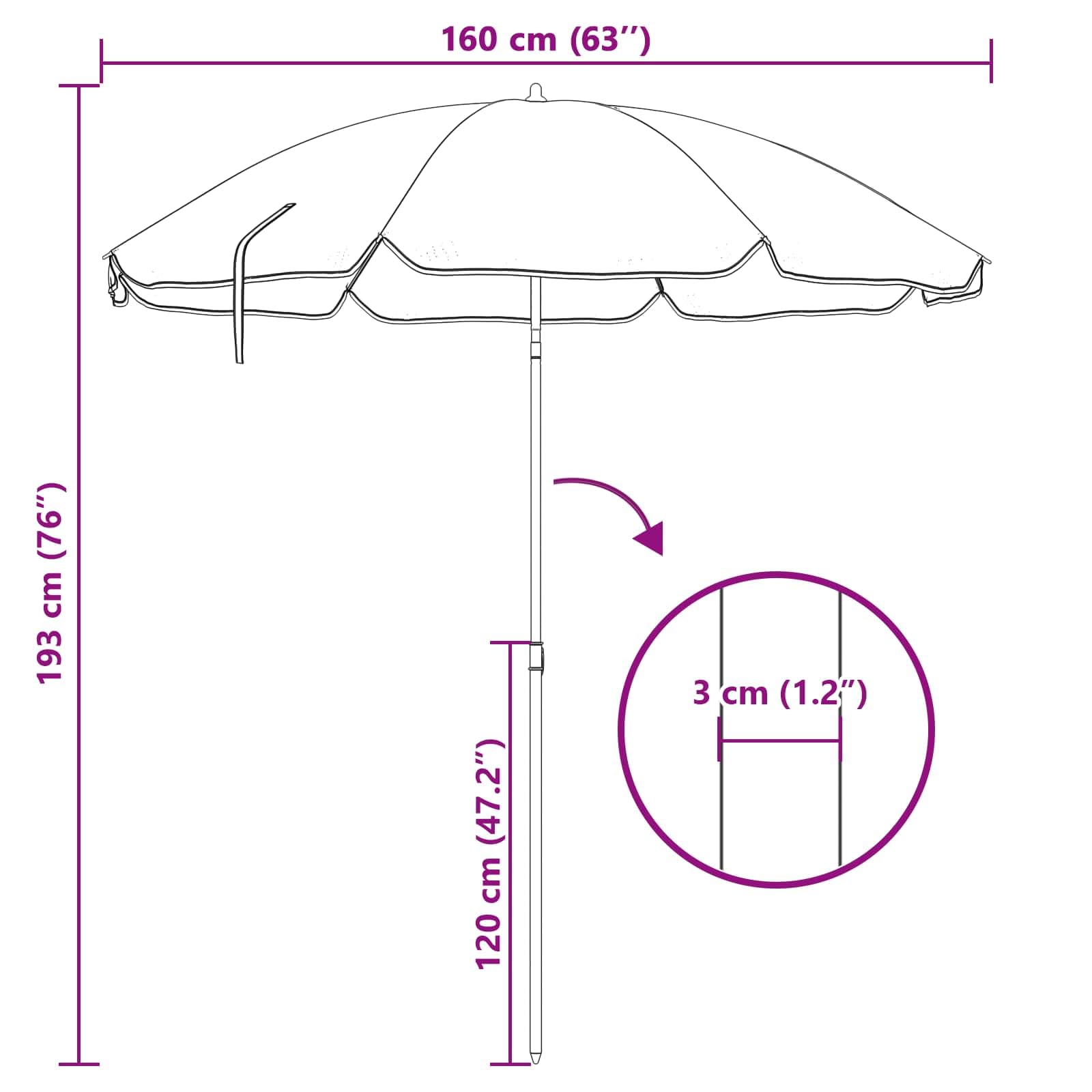 vidaXL Strandschirm Sonnenschirm Gartenschirm Ampelschirm Marktschirm Schirm