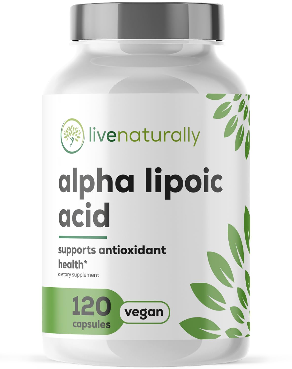 Alpha Lipoic Acid 600mg Serving (300mg per Capsule), 120 Vegan Capsules - ALA Antioxidant for Nerve, Energy & Metabolic Support - Third-Party Tested, Made in USA