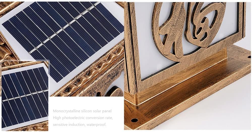 Solar Outdoor Post Garden Lighting Tradycyjny słupek ogrodzeniowy Lampa podłogowa - do ogrodu, krajobrazu, dziedzińca(Nero,40cm)