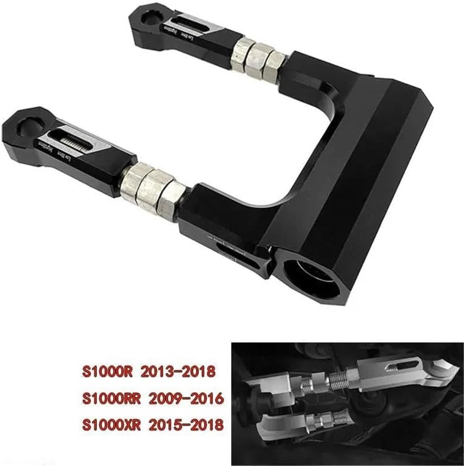 Kit de bajada de suspensión for motocicletas S1000R, S1000XR, S1000RR (2009-2016), kit de bajada de suspensión CNC, kit ajustable de caída de varillaje de suspensión trasera (Blackone) Kit de e
