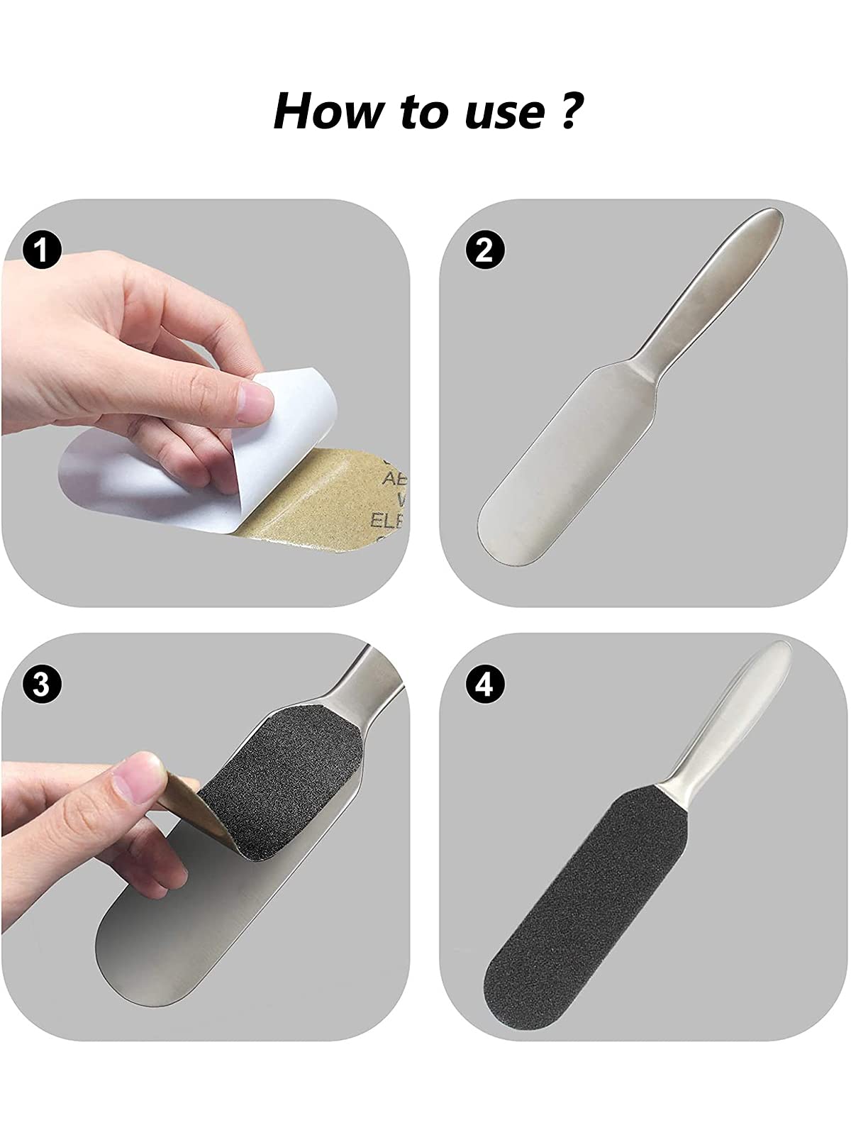 Kalolary 100pcs Papel Escofina de Repuesto para Pedicura, Repuesto de Archivo de Pedicura, Autoadhesivo Papel de lija Callus Removedor de Cutícula Pedicura Accesorios