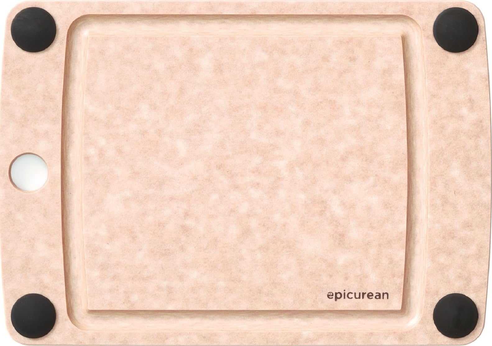 Epicurean All-In-One Cutting Board with Non-Slip Feet and Juice Groove, 10" × 7", Natural/Black