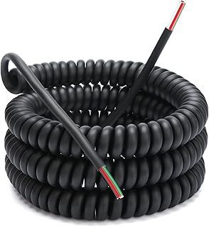 4-20-4 Coil Cord, 4 Conductor Wire, Coiled Extension Cord, 18/4 18AWG 20 Foot Retractable Spring Coil Wire for Industrial/Home Use