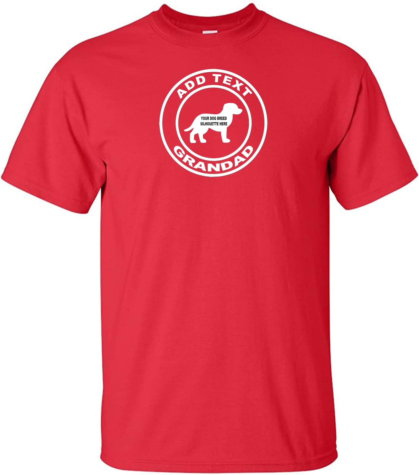 veedub clothing Dog T Shirt Dog Grandad Circle Personalised with Any Breed Send Message After Order
