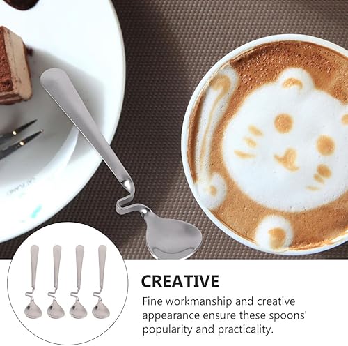 Miniatura 7 de Garneck Juego de 4 cucharas de café expreso, cucharas demitasse, cucharas de café pequeñas de acero inoxidable, cucharas de miel, cucharas de postre