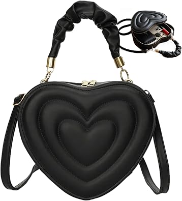 Heart Purse PU Leather Cute Purse Crossbody with Adjustable Strap Heart Bag for Daily Use & Special Occasions