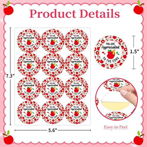 Facraft Thank You Teacher Label Stickers 1.5" Teachers Day Appreciation Gifts Tags Apples Label Stickers End Of Year Sticker For Envelope Seals Gift Wrap Boxes Cards Teacher Week Party Supplies #TOP6