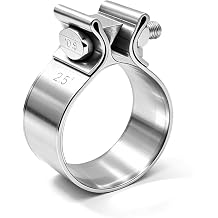 2.5" Exhaust Clamps, 304 Stainless Steel 2 1/2 Inch Narrow Band Muffler Clamps for 2.5" OD Exhaust Pipe, Elbow, Muffler, Exhaust Tubing Connection 1Pack