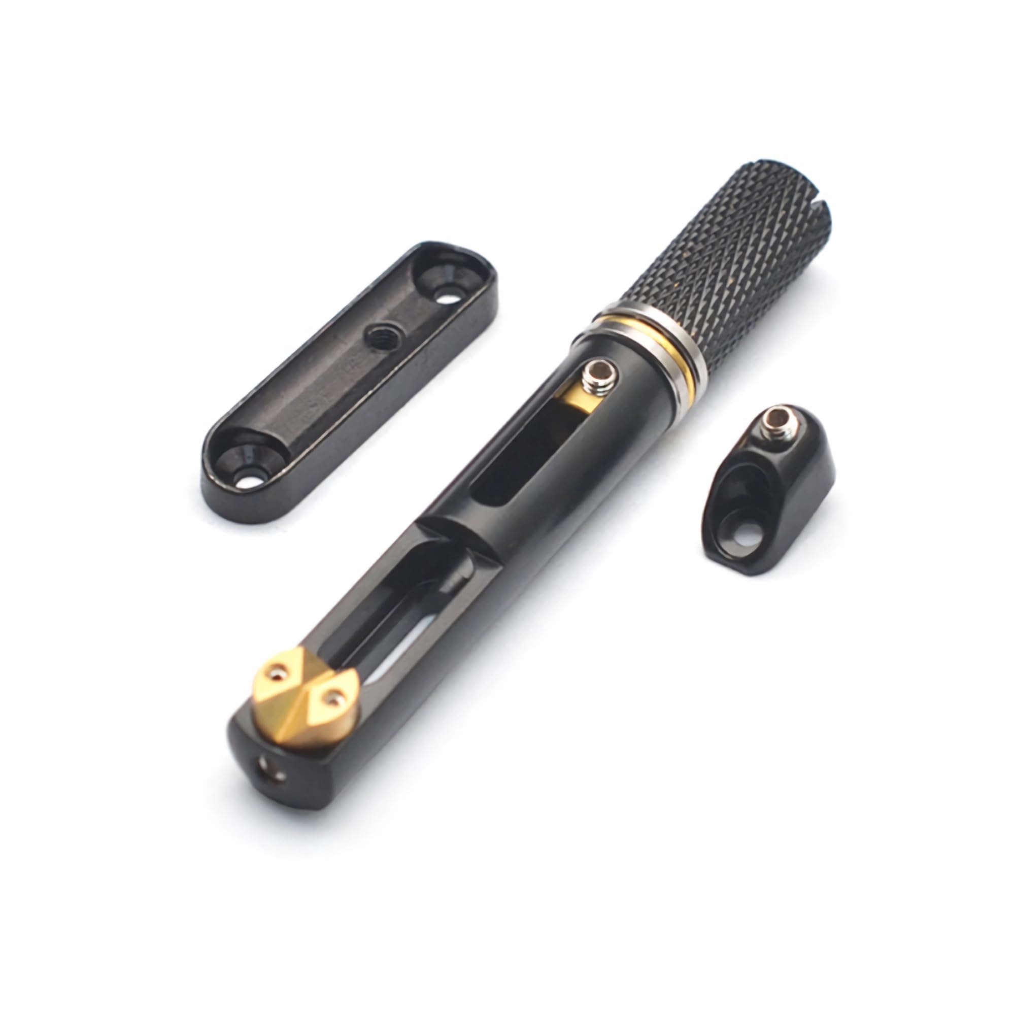 Amuic Guitar Fixed Bridge Single, Headless Guitar Individual Bridge, 1 Piece Bridge for Electric Guitar Precision Adjustment (Black)