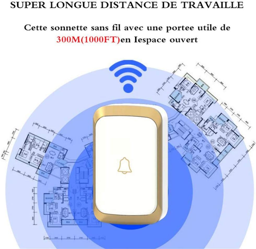 Sonnette sans fil 3 boutons et 2 recepteurs etanche 300m pour maison - 2