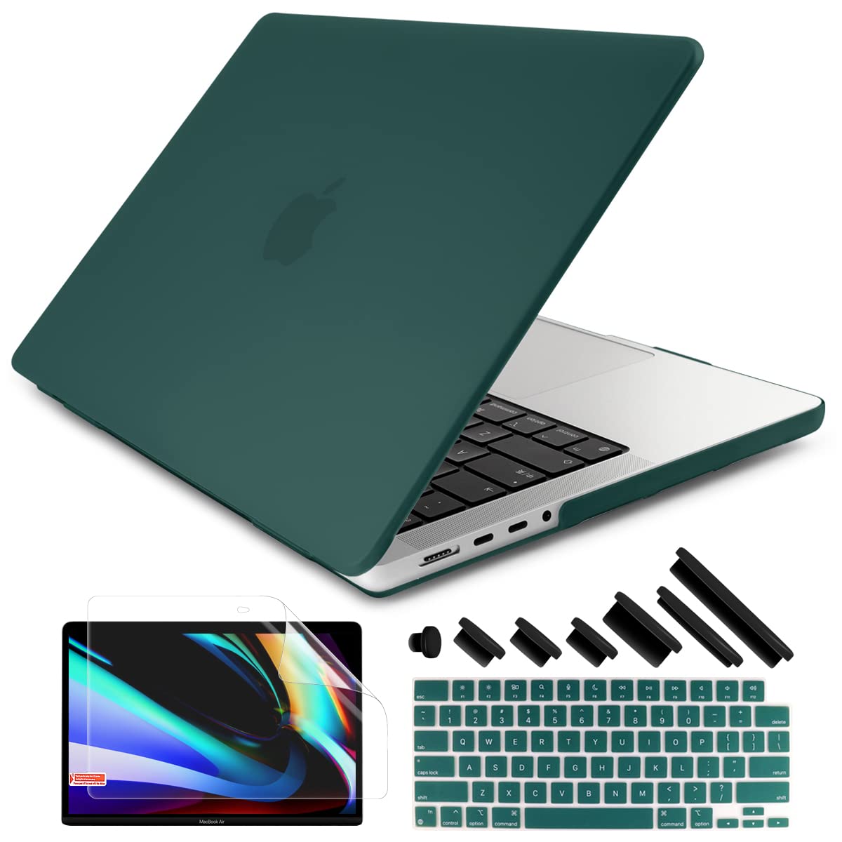 DONGKE Compatible with M5 MacBook Pro 14 inch Case M4 M3 M2 M1 2025 2024-2021 A3434 A3112 A3401 A3185 A2918 A2992 A2779 A2442 Pro Max with Touch ID, Plastic Hard Shell Cover, Matte Teal
