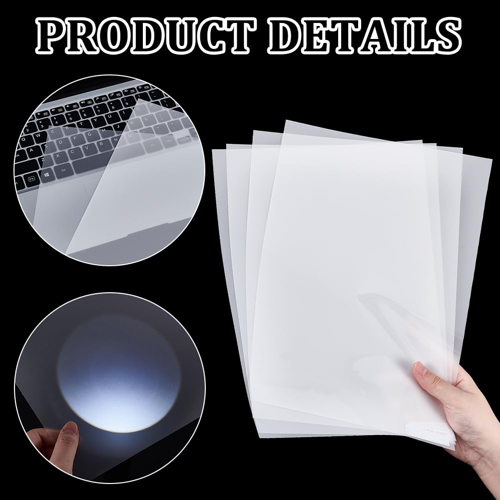NBEADS 4 pz Pellicola di Diffusione di la Luce, Foglio Diffusore per Illuminazione A LED Da 21x30cm, Pellicola di Diffusione Pellicola Guida Luce per Fotografia LCD, Luci A LED Addolcenti