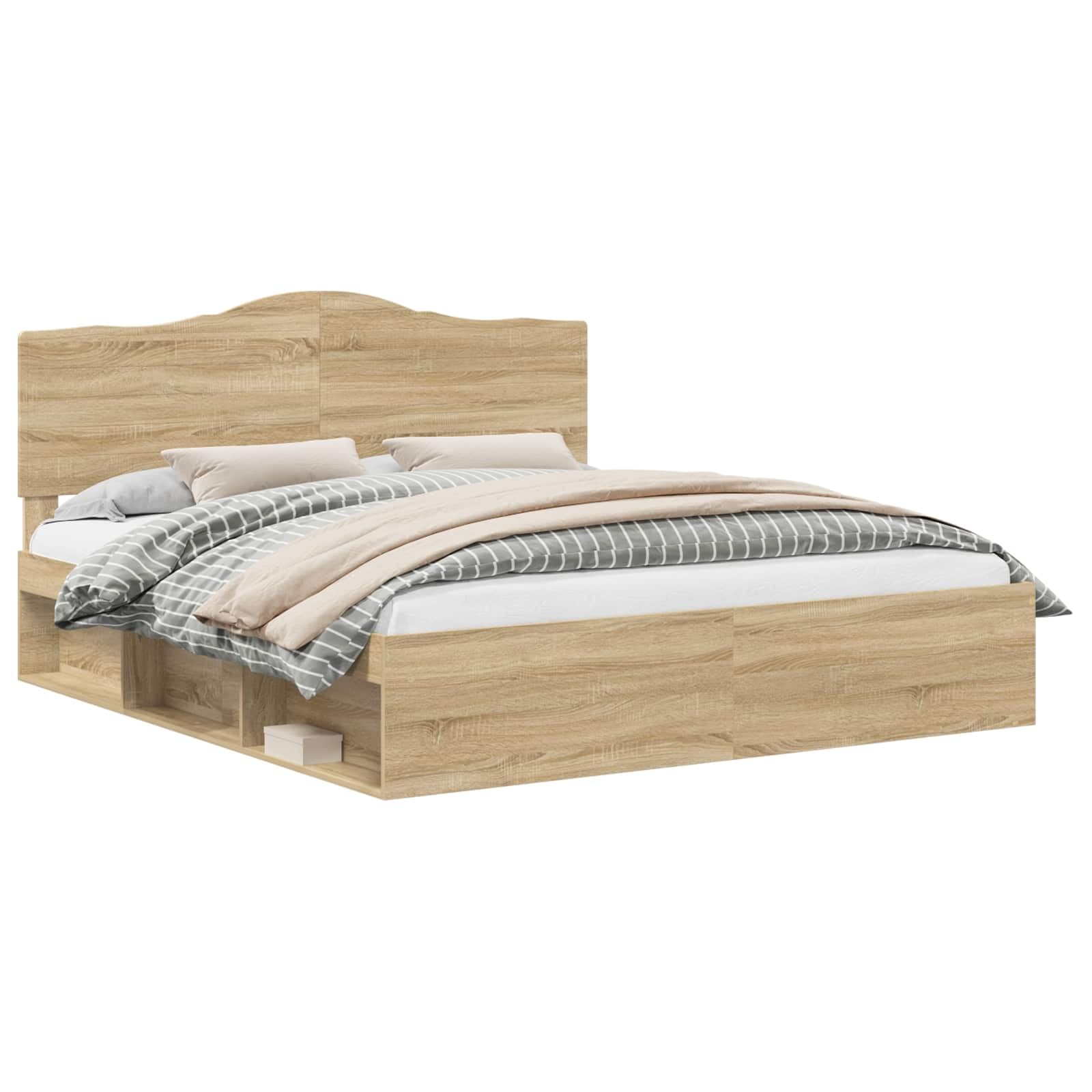 vidaXL Estructura de Cama Sonoma 200 x 200 cm Madera de Pino Macizo