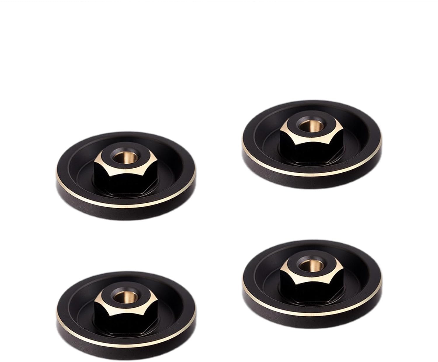 4Pcs FCX24M Wheel Hex Hub Counterweight Brass Kit for 1/24 FMS FCX24M RC Crawler Series Upgrades Part Black