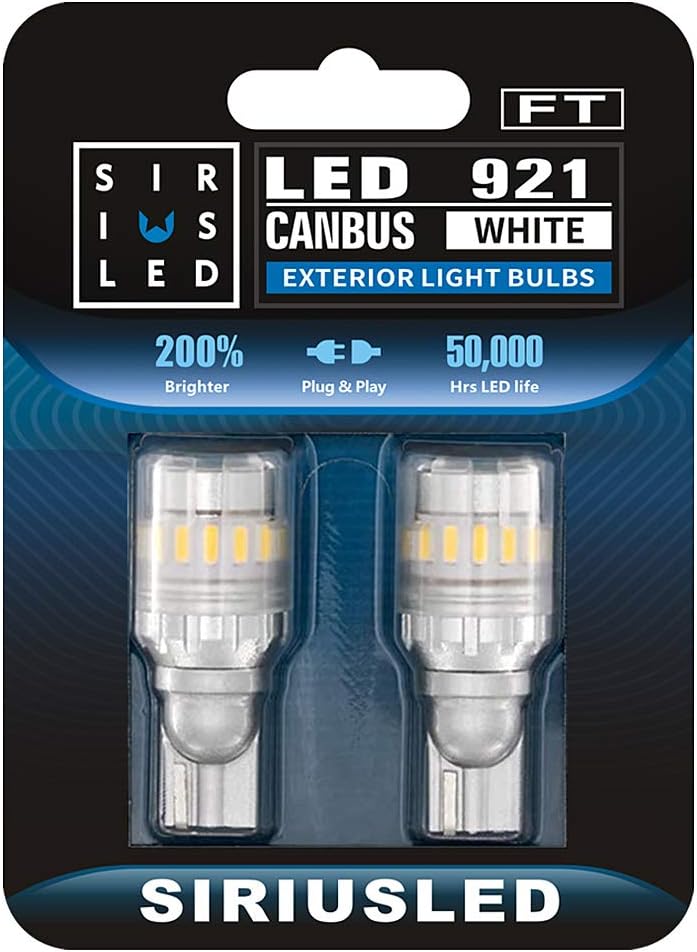SIRIUSLED - FT- 921 922 579 LED Canbus Reverse Backup Trunk Light Bulb for Car Truck Super Bright High Power 3030+4014 SMD White 6500K Pack of 2