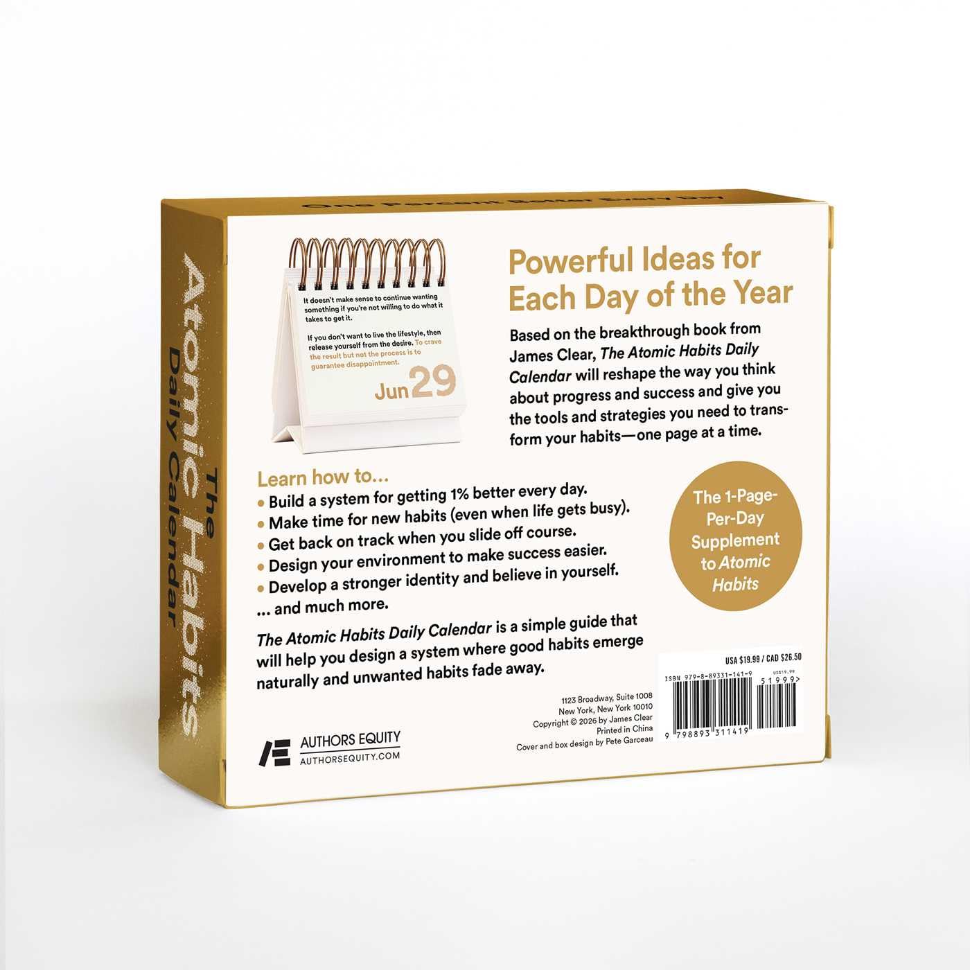 The Atomic Habits Daily Calendar: 365 Powerful Ideas for a Better Year