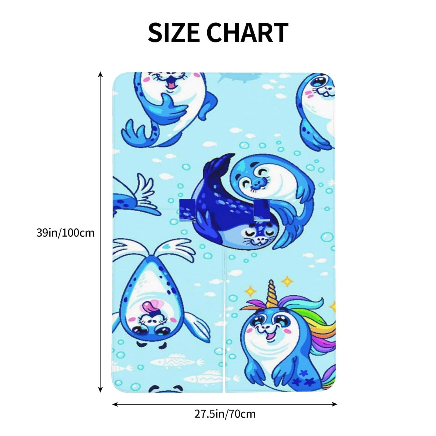 Kids Cartoon Friendly Seal Print Baby Car Seat Cover & Breastfeeding Nursing Cover - Breathable Stretch Fabric Multi-Use