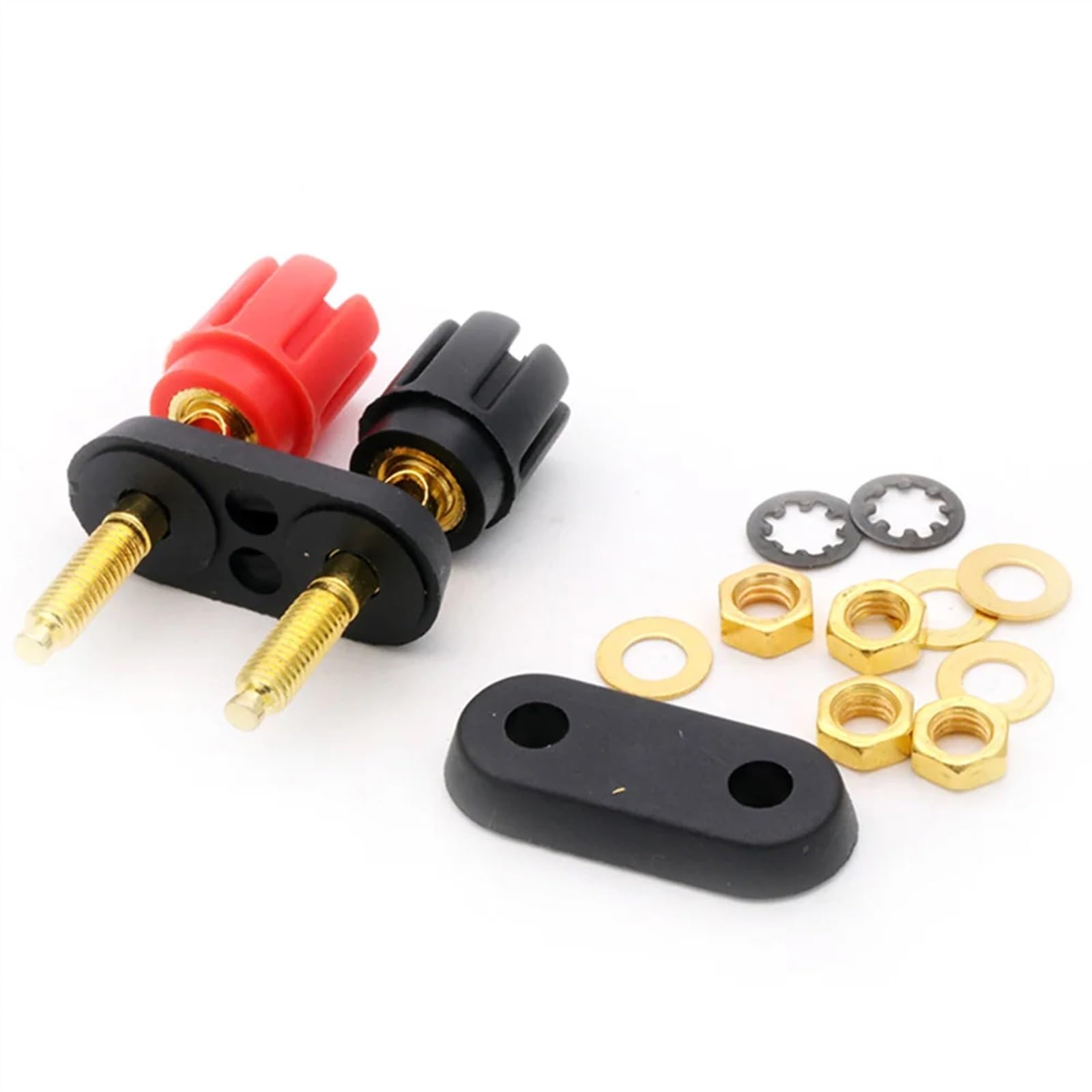 10 pièces fiches Banane Double Femelle Couple bornes Rouge Noir connecteur amplificateur Terminal Liaison Poste Banane Haut-Parleur Prise Jack