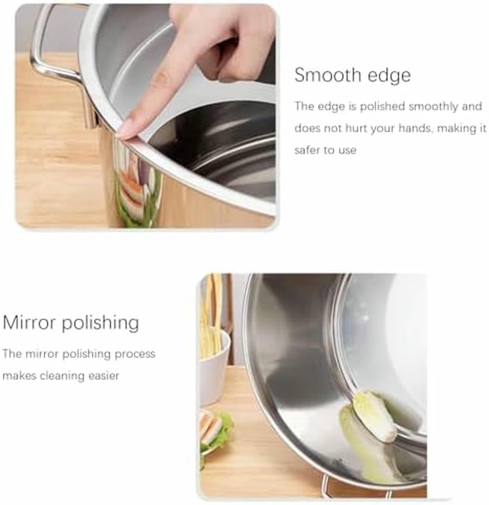 Pentola per zuppa Multifunzionale con colino, utensile per Cucinare la Pasta con cestelli per colino, cuocipasta in Acciaio Inox con 3 Fori per colino, pentola per brodo per Pasta, Gnocchi~/
