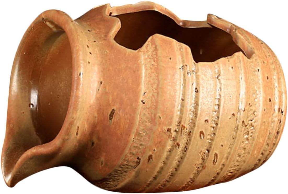 Healifty Ceramic Waterfall Jar Fountain Decorative Hydroponic Planter Water Circulation for Garden and Courtyard Indoor and Outdoor Water Flowing Decor