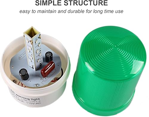 Miniatura 10 de Luces de advertencia de baliza estroboscópica giratoria industrial, luces de señal giratorias eléctricas para emergencia, 110v CA, amarillo, sin