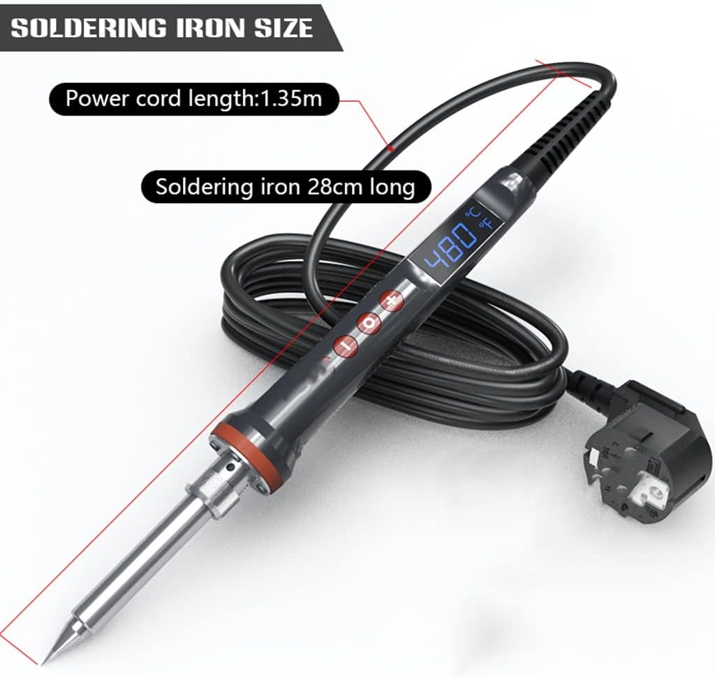 Soldering Iron LED Digital Display Adjustable Welding Electric 15min Auto Sleep Tin Tool