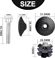 Vista 2 de BUCKLOS Tapa superior para auriculares de bicicleta y tuerca de estrella, aleación de aluminio/fibra de carbono para vástagos de manillar