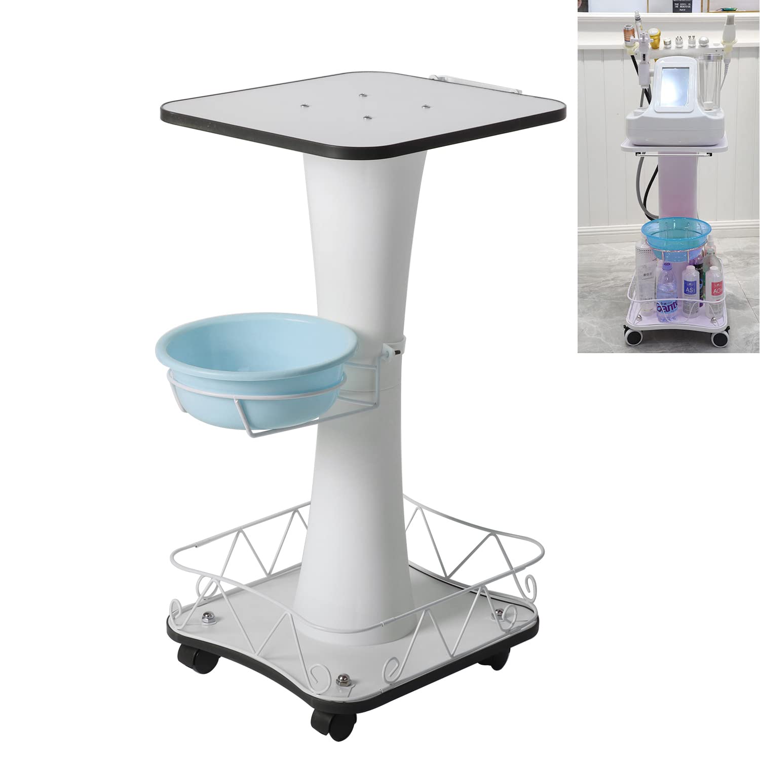 Buy uyoyous Salon Trolley Beauty Pedestal Rolling Cart 220 lbs. Weight