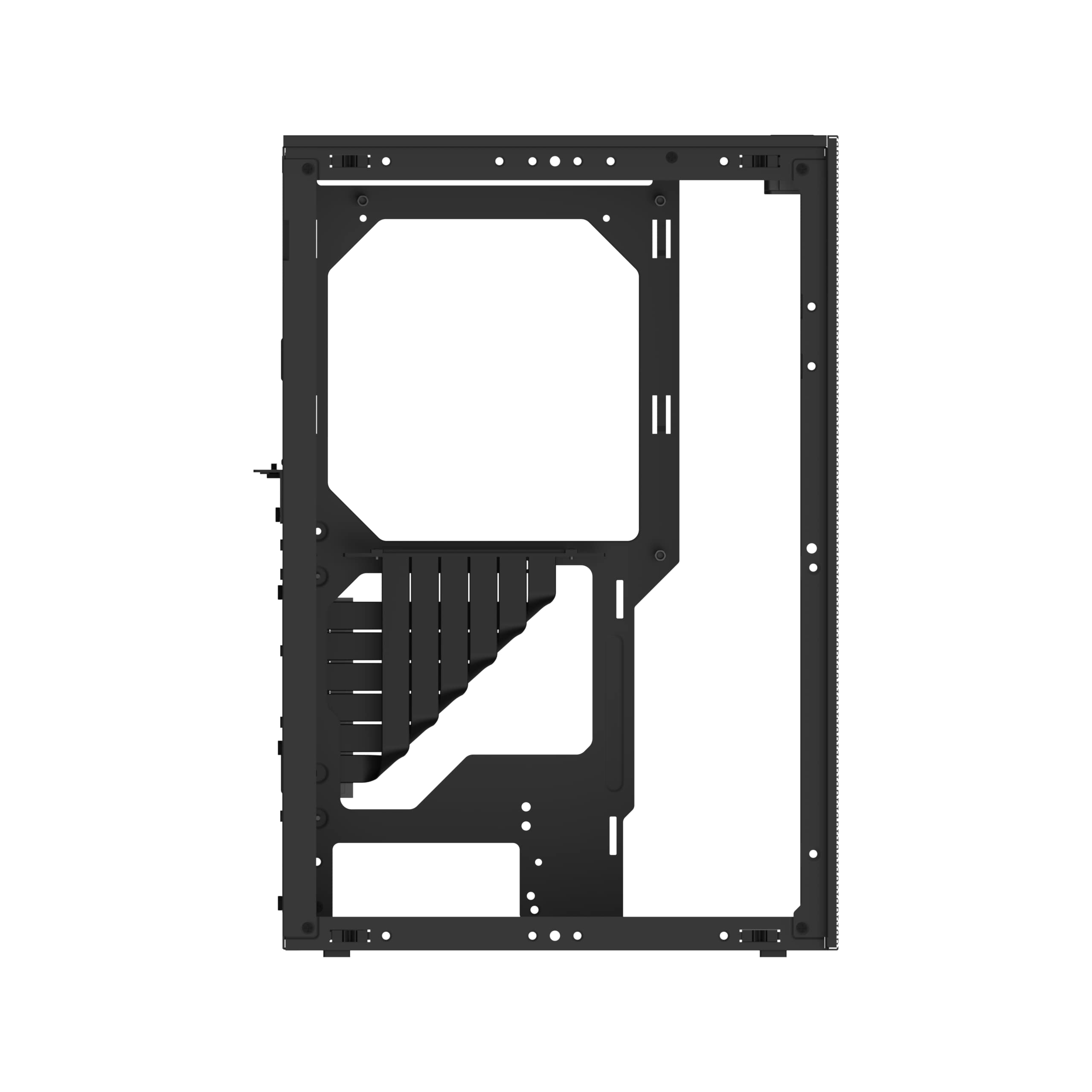 Amazon | SSUPD コンパクトPCケース MESHROOM S Charcoal Black ATX/M