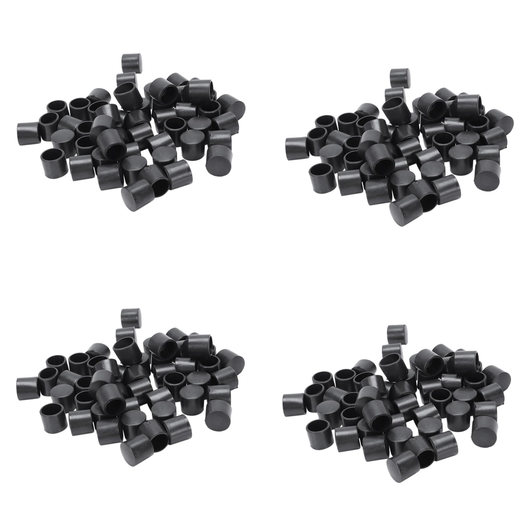 Hndhbfgrt 200 Pcs Black Rubber PVC Flexible Round End Cap Round 12mm Foot Cover