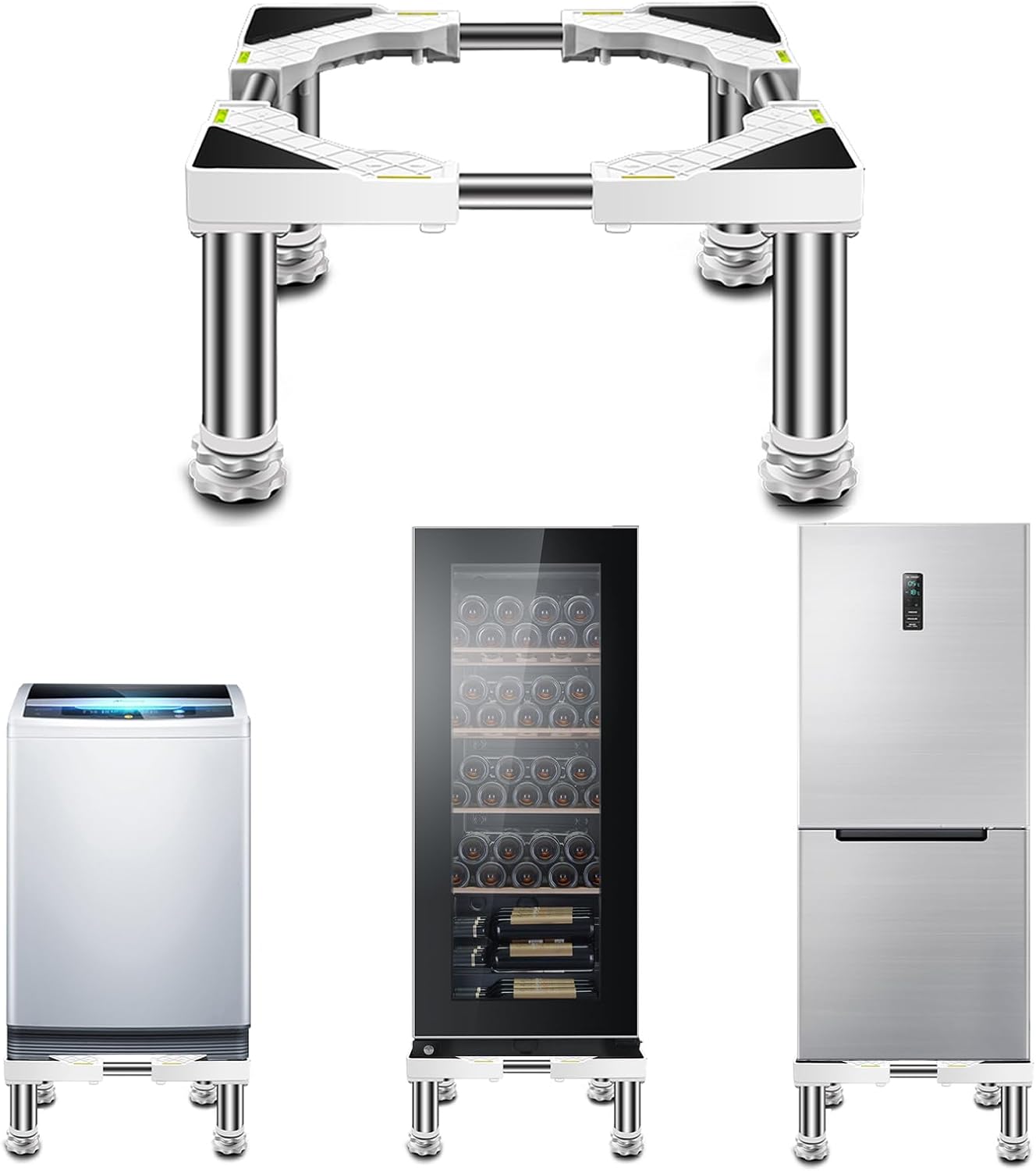 Refrigerator Base Moisture Proof Dishwasher holder stand with Adjustable 4/8/12 legs Height 9.8″ Air Conditioner Base ice maker High Rack furniture (Not suitable for washing machines)