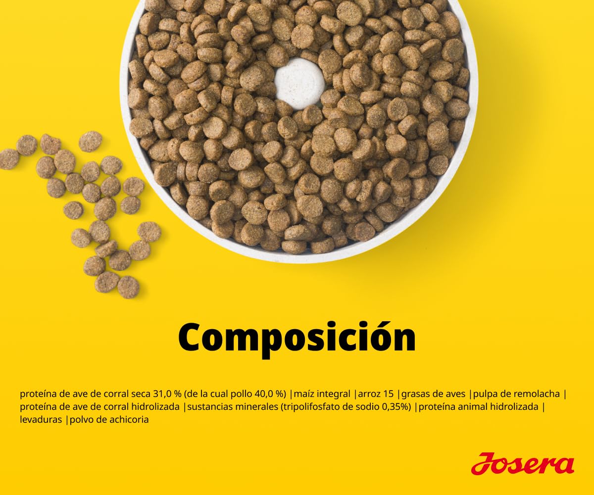 JOSERA Mini Pollo y Arroz (1 x 10 kg) | Adultos | Pienso seco de Primera Calidad para Perros Adultos de Razas pequeñas | con biotina para la Piel y el Pelaje | croquetas pequeñas | Muy Bien tolerado
