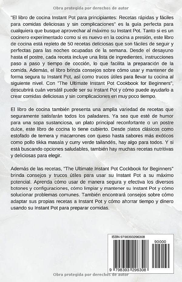 Miniatura 2 de El libro de cocina de olla instantánea para principiantes Recetas rápidas y fáciles para comidas deliciosas y sin complicaciones para ahorrar tiempo