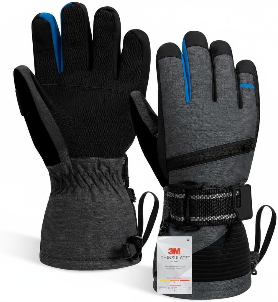 Winter Gloves for Men&Women, Waterproof Ski Gloves with 3M Thinsulate for Snowboarding Cycling Hiking and Outdoor Work