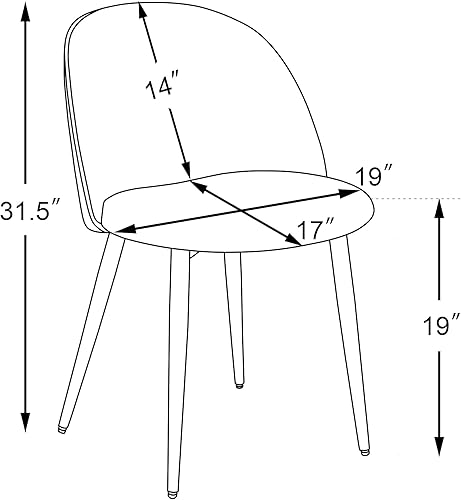Miniatura 2 de LSSBOUGHT Sillas de comedor modernas de terciopelo con patas de metal juego de 2 verde